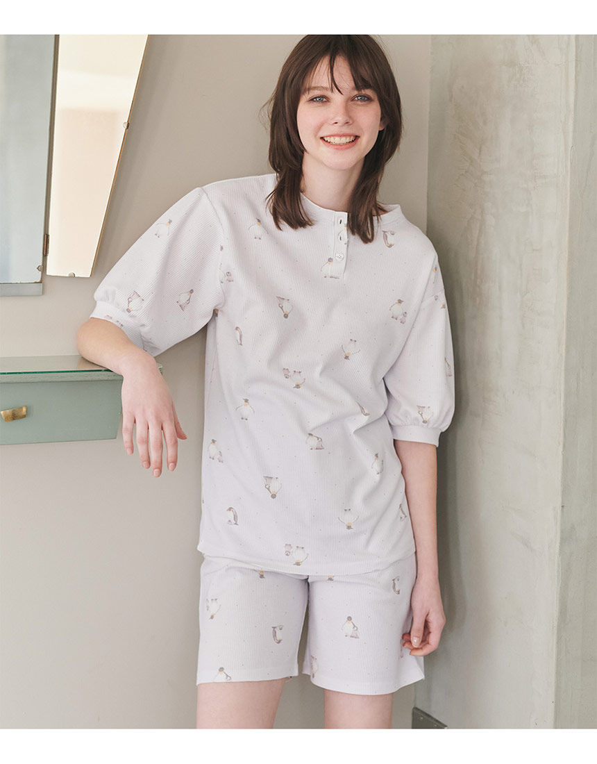 PEACH JOHN 【コットン混】寝冷えも防ぐ腹巻き付き！サーマルHARA