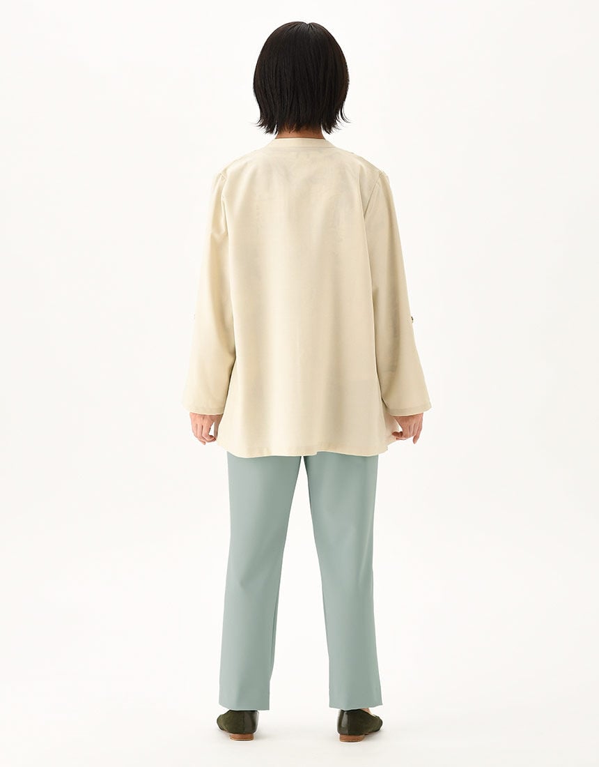 ワコール wacoal らくラクパートナー DAL104 女性用 レディース シャツ ブラウス アウター トップス 羽織 10分袖 長袖 前開きタイプ スタンド襟 LLPサイズ GA ワコール／らくラクパートナー 家庭用タンブル乾燥機対応