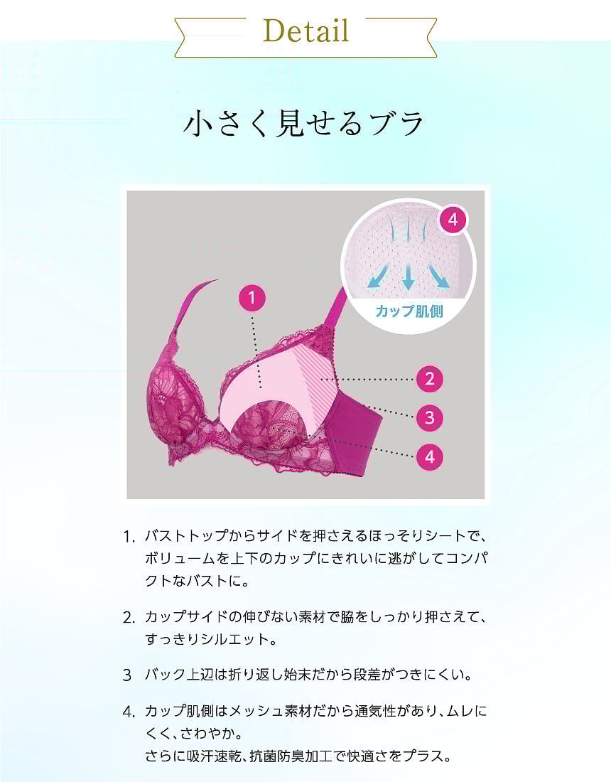ワコール_ウェブストア限定 小さく見せるブラ 着やせ効果（D
