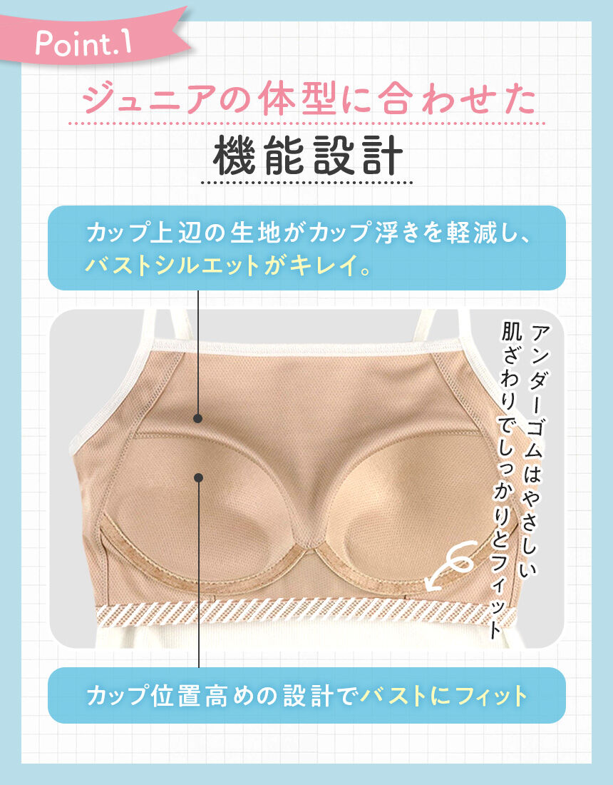 ワコール_ジュニア ズレ／ムレ／チラ見え防止！さらっと快適！中学生や