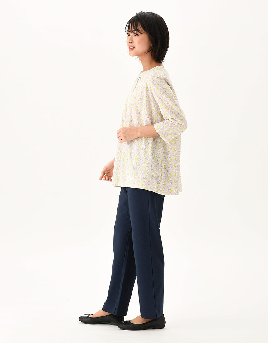 ワコール wacoal らくラクパートナー DAL418 トップス Tシャツ アウター 7分袖 綿100％ かぶりタイプ SP MP LPサイズ GA プレゼント ラッピング ギフト ワコール wacoal らくラクパートナー DAL418 トップス Tシャツ