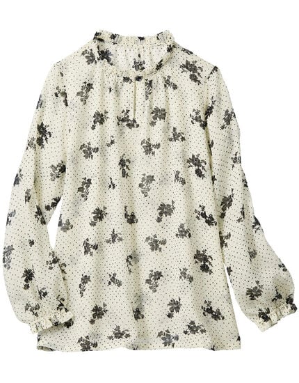 花柄プリントブラウス, , main
