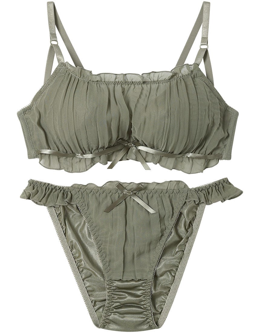 Lingè Noël ランジェノエル フラッフィシフォン ブラ＆ショーツセット