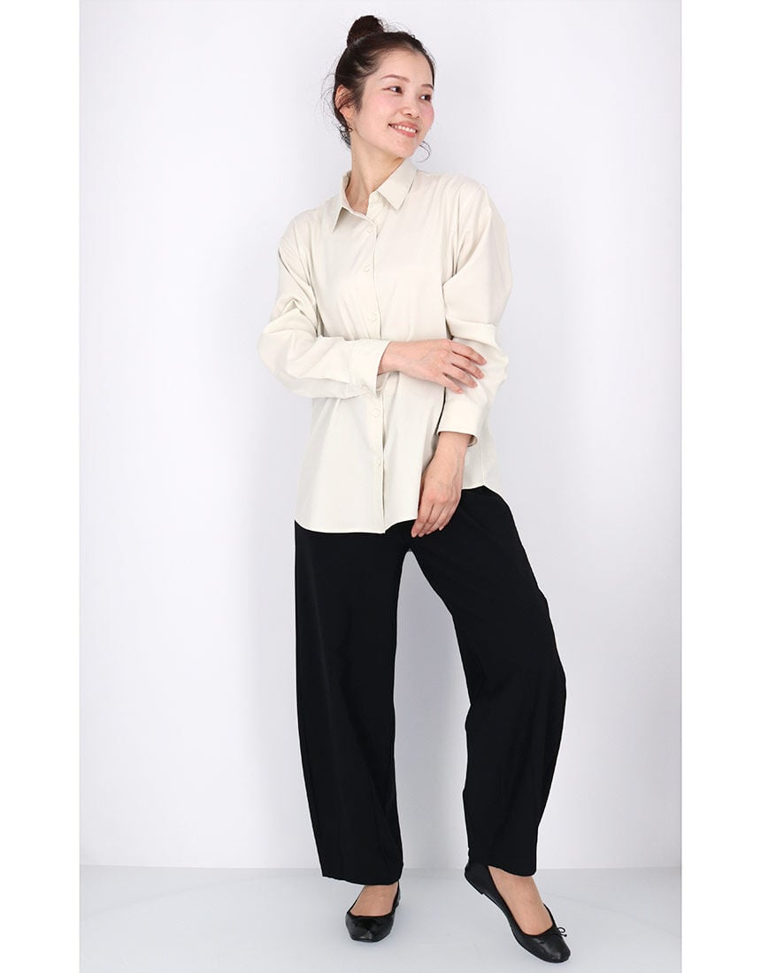 ワコール_カルソン 体型カバー きちんと感のあるシャツ 長袖 アウター