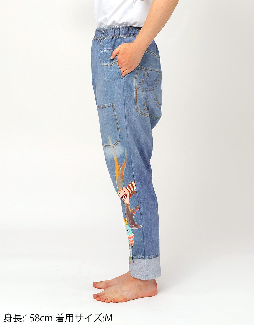 ツモリチサトスリープ 【綿100％】デニム風プリント 股上