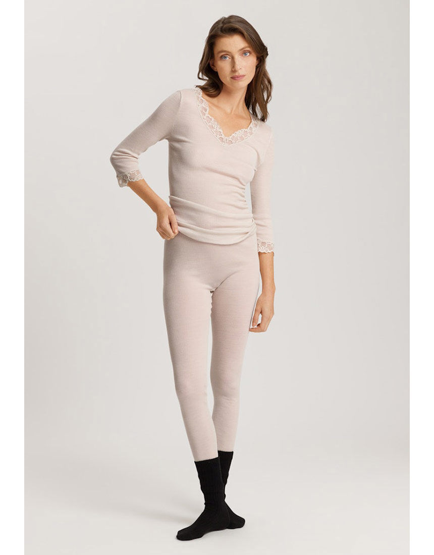 ハンロ 身生地ウール・シルク素材 トップス（7分袖） UIH423