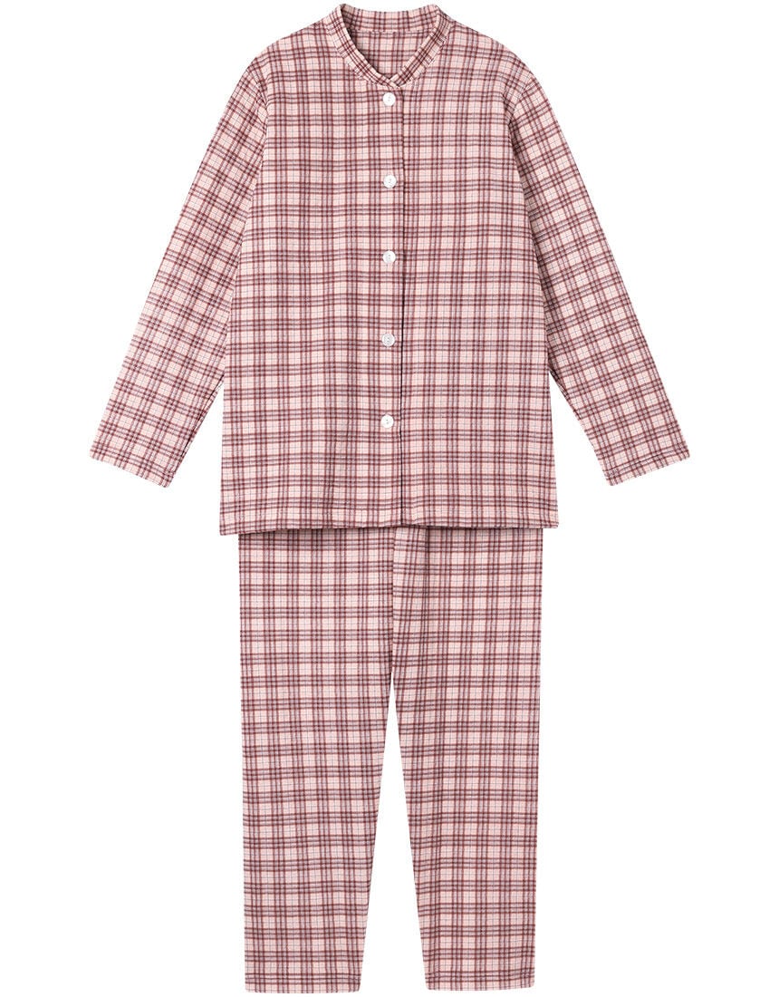 ワコール／ラブボディ チェック柄と更紗柄のニットキルト