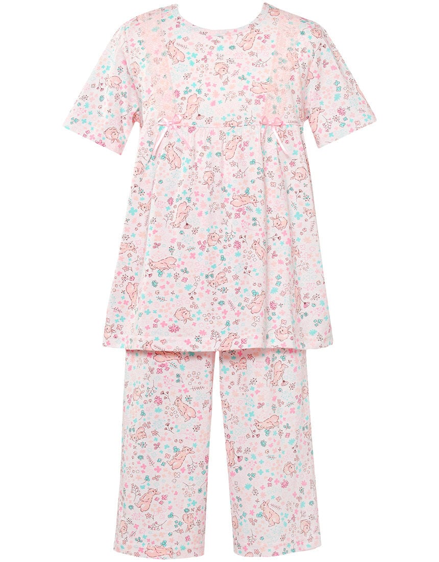 ワコール_キッズ やわらか綿100％天竺素材 女児パジャマ CTT139