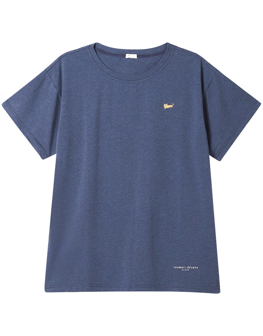 未使用TSUMORI CHISATOレディースTシャツLサイズ定価¥17,000 ツモリチサトスリープ 【綿混】4分袖Tシャツ トップス UTT155