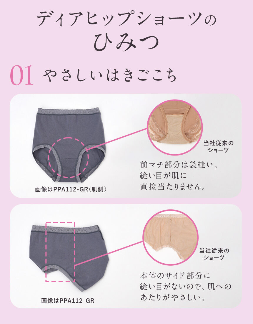 ワコール 【ラクなのに、きれいにととのう】モク柄ディアヒップ