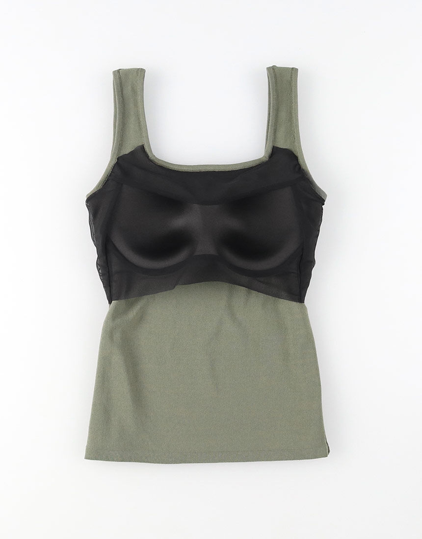 【アワ ワコール】カップインニットタンクトップ/未使用美品/トップス/ブラック カップインニットタンクトップ | OUR WACOAL(アワワコール)