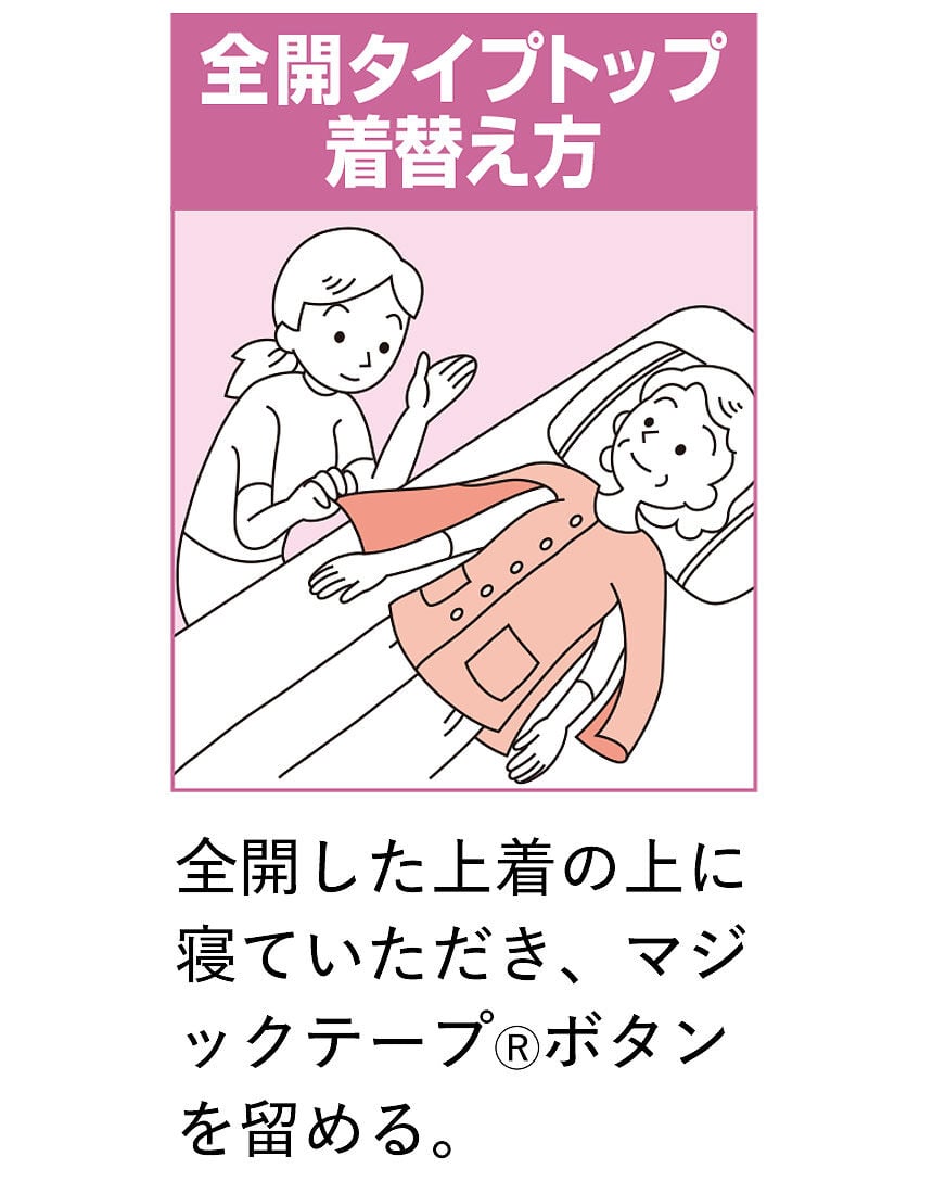ワコール／らくラクパートナー 介護に・全開パジャマトップ【長袖