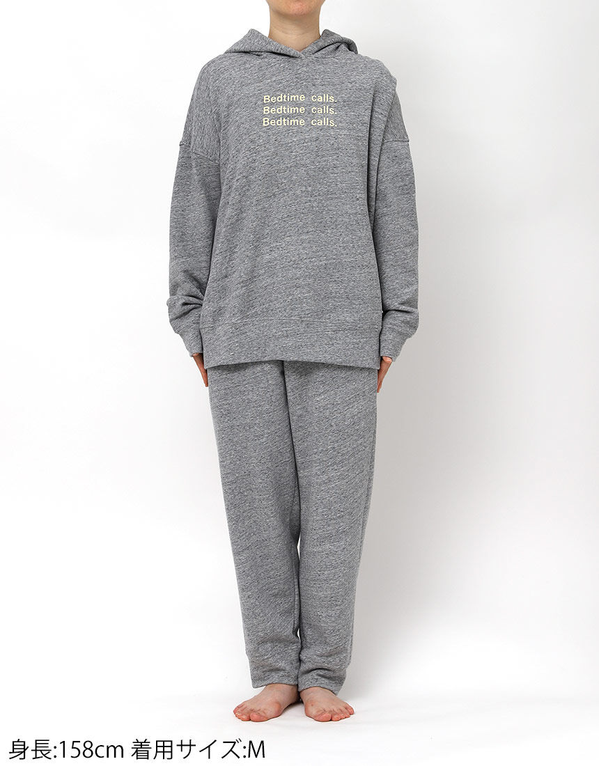 ウンナナクール 【綿混】あくびのお嬢さんの裏毛フーディー パジャマ
