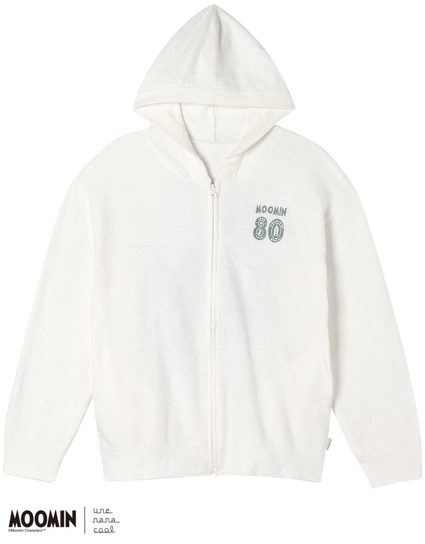 MOOMIN × une nana cool なめらかふわふわフルジップパーカー ルームウェア MOOMIN × une nana cool なめらかふわふわフルジップパーカー ルームウェア
