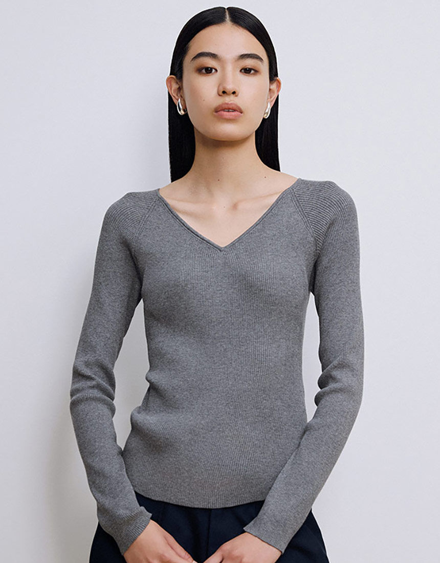 OUR WACOAL カップインVネックニット アウター トップス