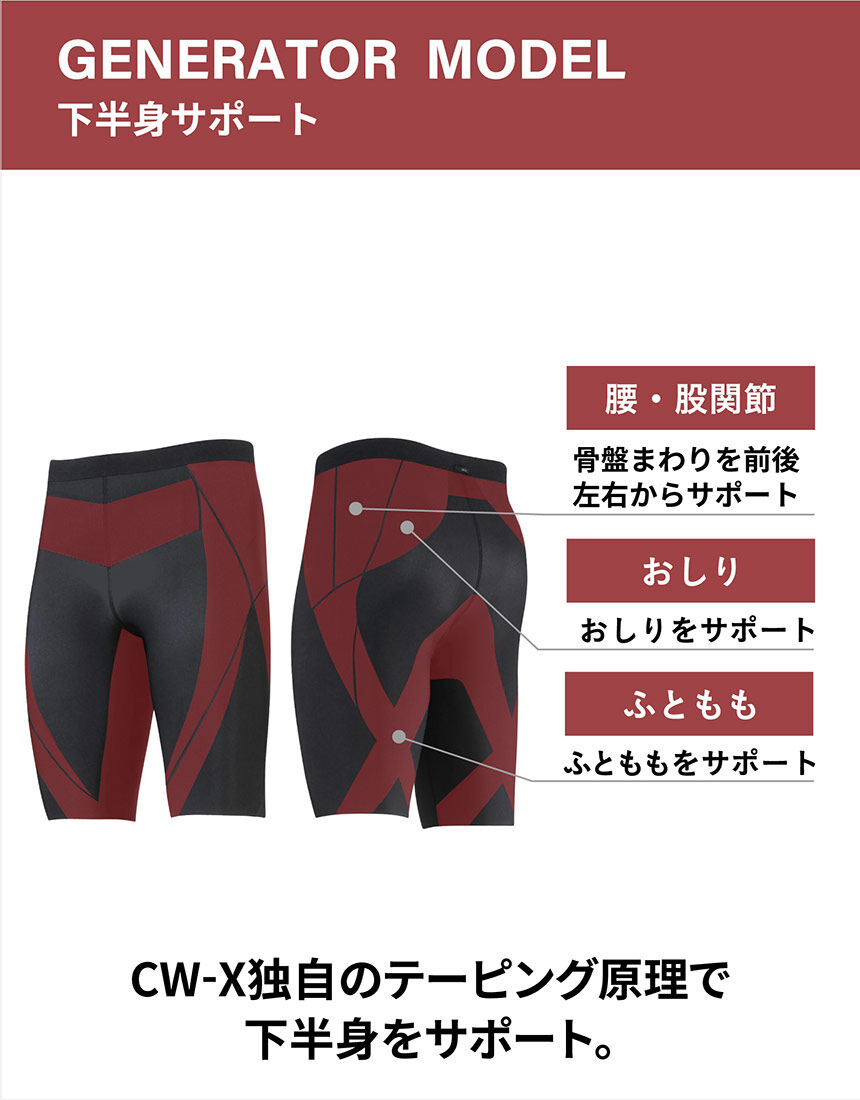CW-X スポーツタイツマラソン 球技 HZO085メンズ CW－X イチローシグネチャ―モデル｜軽量｜ハーフ｜下半身サポート