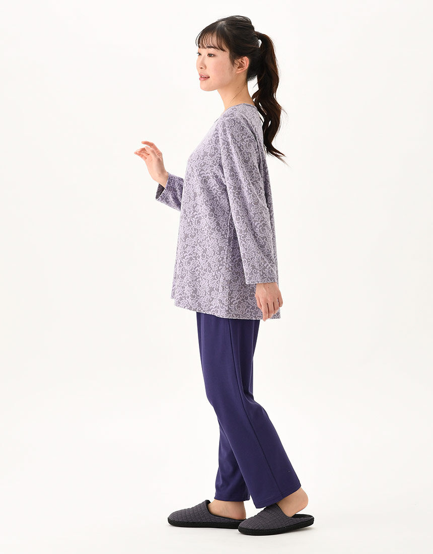 ワコール／らくラクパートナー ジャカード素材のセットアップ（長袖