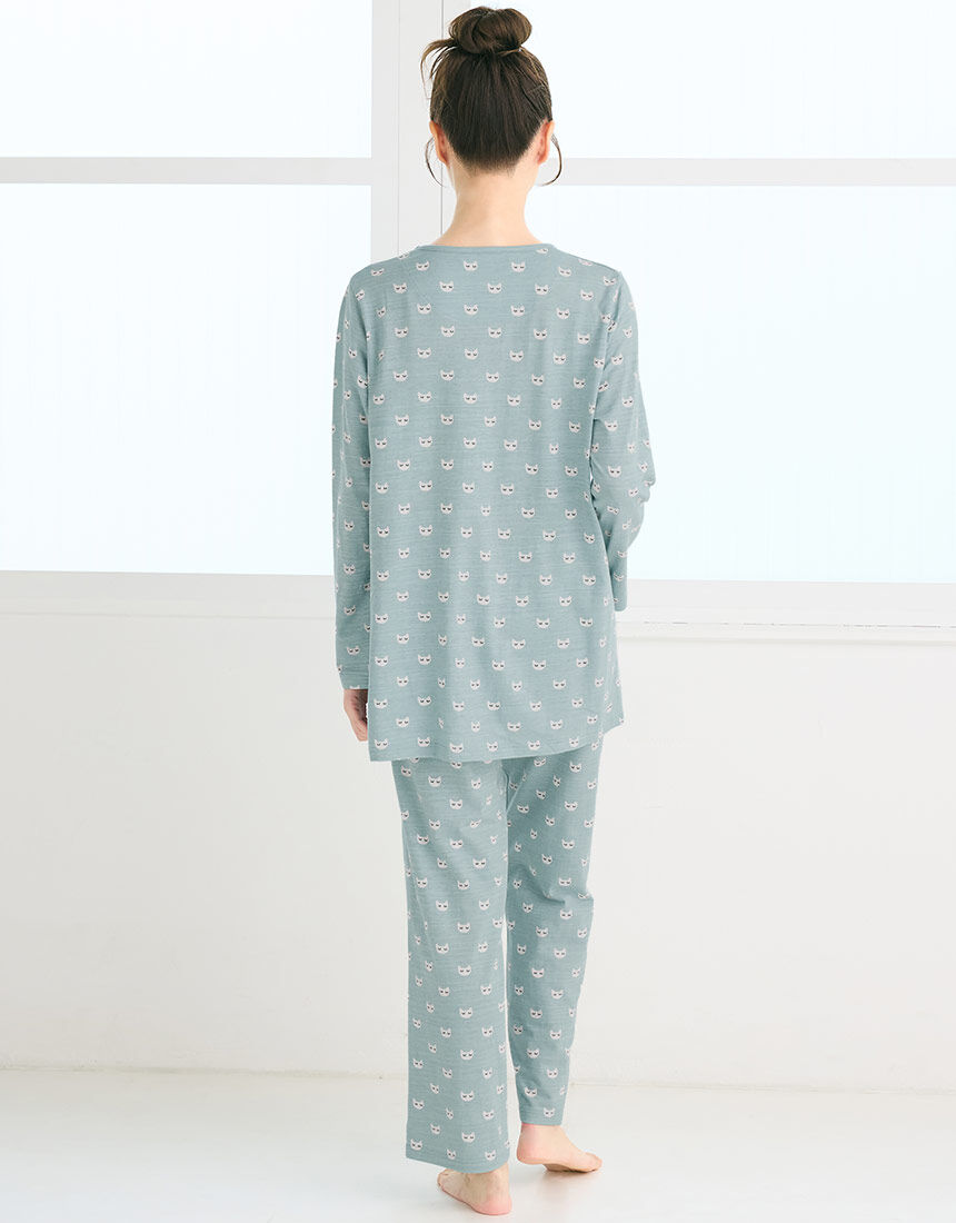 アツコマタノ 【綿100％】やさしい肌ざわり 猫プリントが