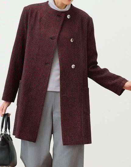 尾州産素材ジャカードコート, , main