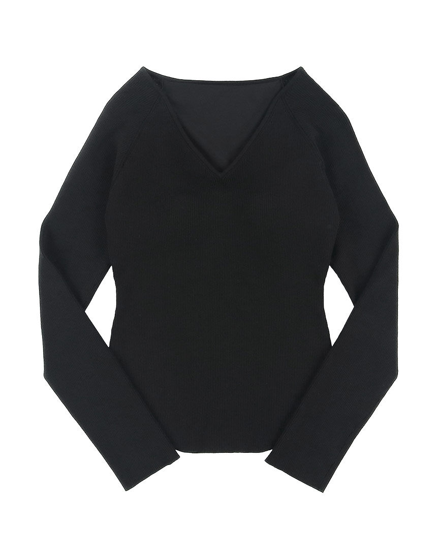 JAZZERCIZE Vネック 短めタンクトップ 黒 S OUR WACOAL カップインVネックニット アウター