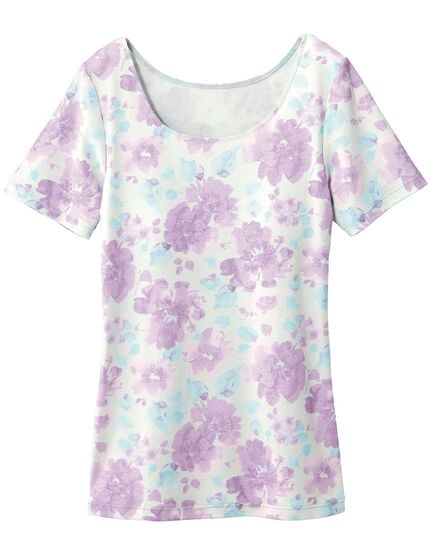 カップ付きプリントトップス, , main