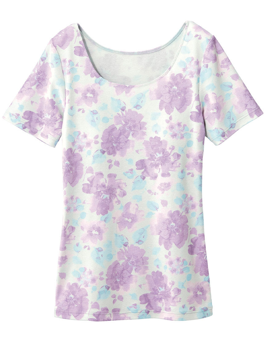 カップ付きプリントトップス, , hi-res