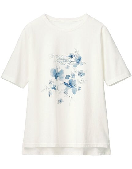 花柄プリントＴシャツ, , main