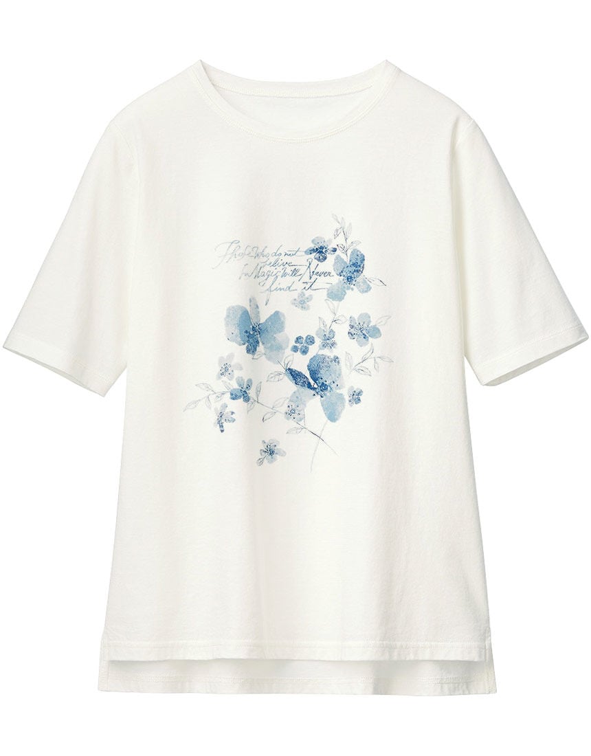 花柄プリントＴシャツ, , hi-res