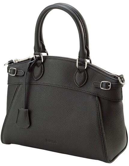 ショルダーストラップ付牛革ハンドバッグ, , main