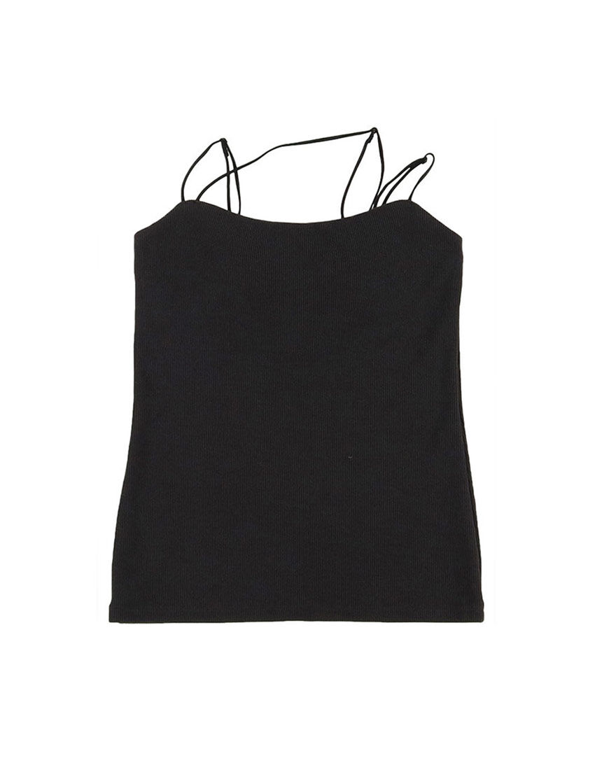OUR WACOAL カップインバックオープンリブTシャツ