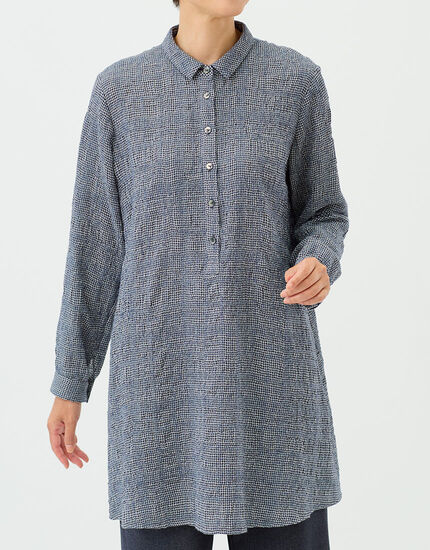 尾州産素材ウール混ロングシャツ, , main
