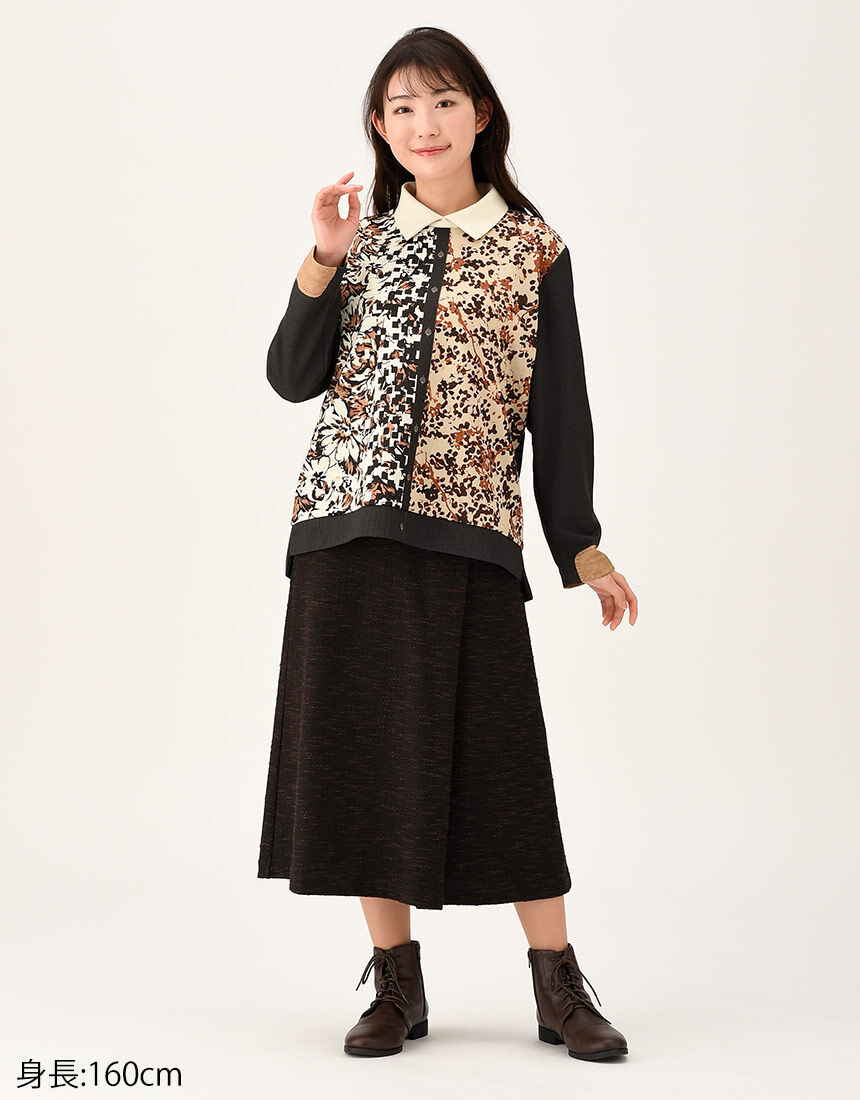 ワコール_カルソン 【綿混・あったか尾州産素材】スカート スカート