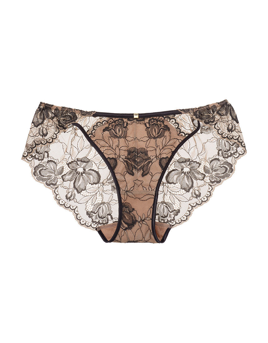 【美麗なツートーンの総レース／センシュアルな肌見せホール】ま〜るく盛れる着やせショーツシャルム ショーツ