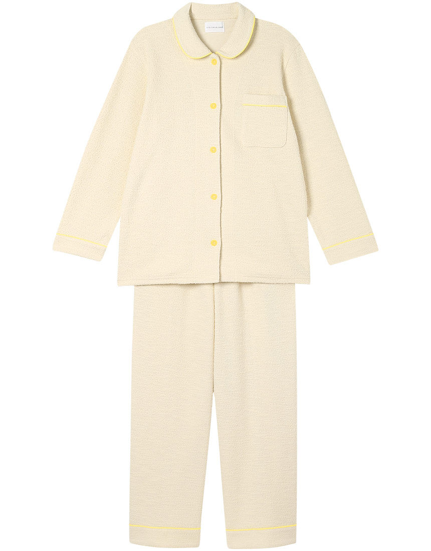 ウンナナクール 【綿混】カジュアルスラブツィード 長袖開襟パジャマ