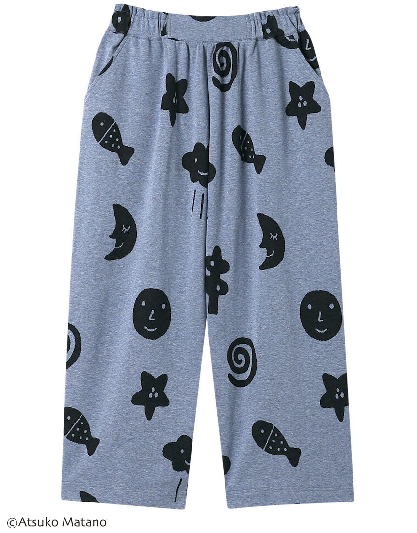 アツコマタノ 【綿100％】ジャカード素材 太陽や雲、星などの