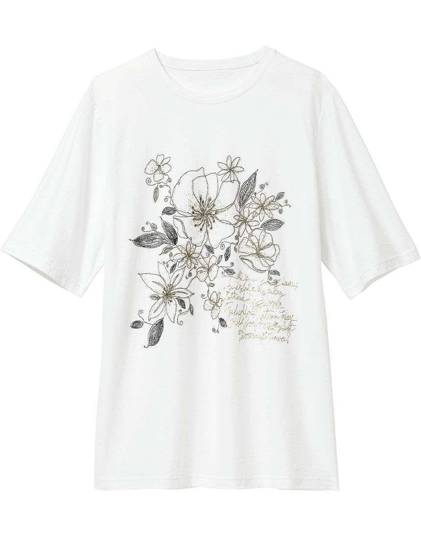 ワコール／ラブボディ フラワープリントTシャツ QKN604｜ワコール直営