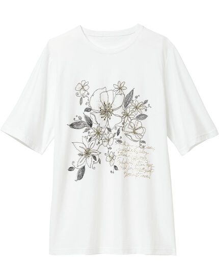 フラワープリントＴシャツ, , main