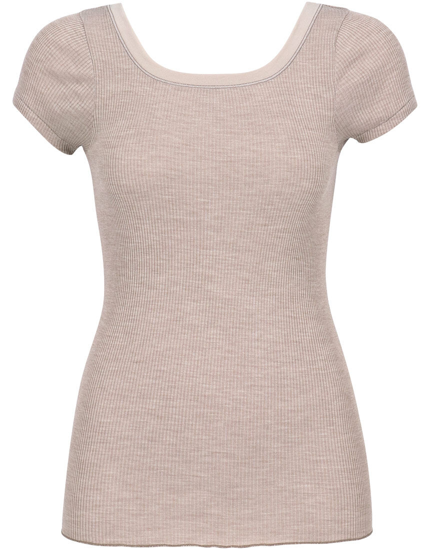 ワコール wacoal CLC269 インナー トップス 肌着  ニットトップ 2分袖 Uネック シルク混 LLサイズ ニット メール便発送可 ワコール 【洗えるシルク】シルク50％混 トップス（2分袖） CLC269