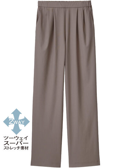 ひんやり素材のらくらくストレートパンツ, , main