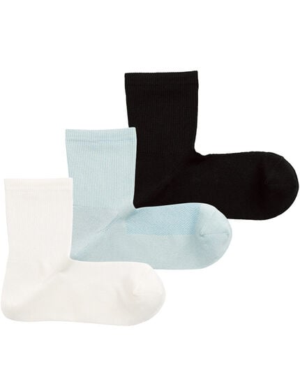 Ｌ字型ファインクールミッドソックス３色組, , main