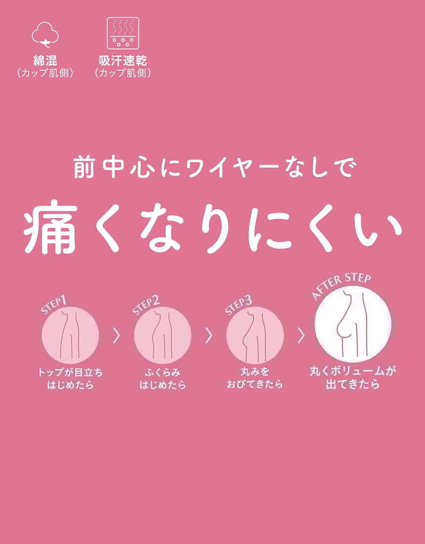 ウイング／ティーン ワイヤーでも前中心が痛くなりにくい