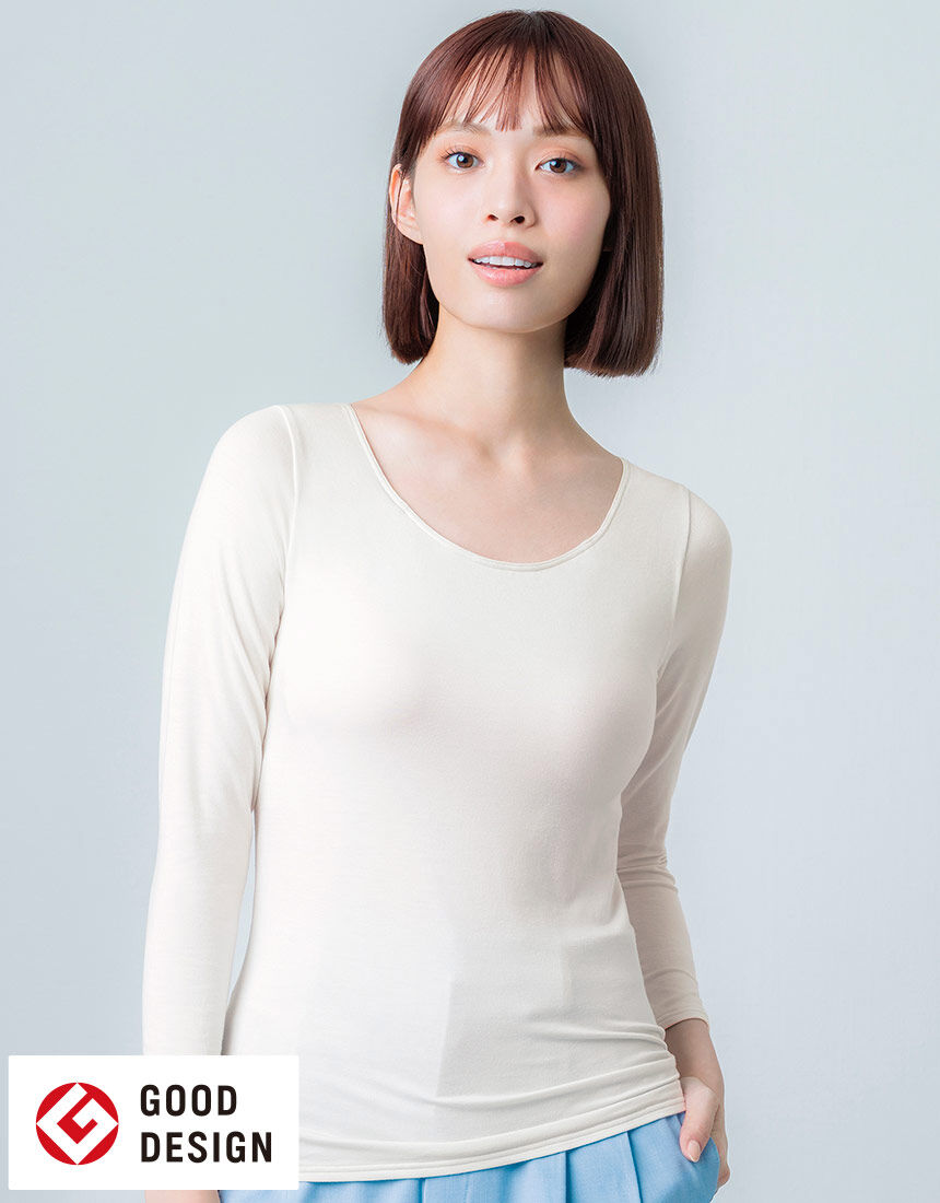 カップ付きインナー(8分袖), , hi-res