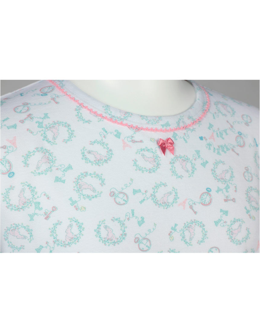 ワコール_キッズ やわらか綿100％天竺素材 女児パジャマ CTR100