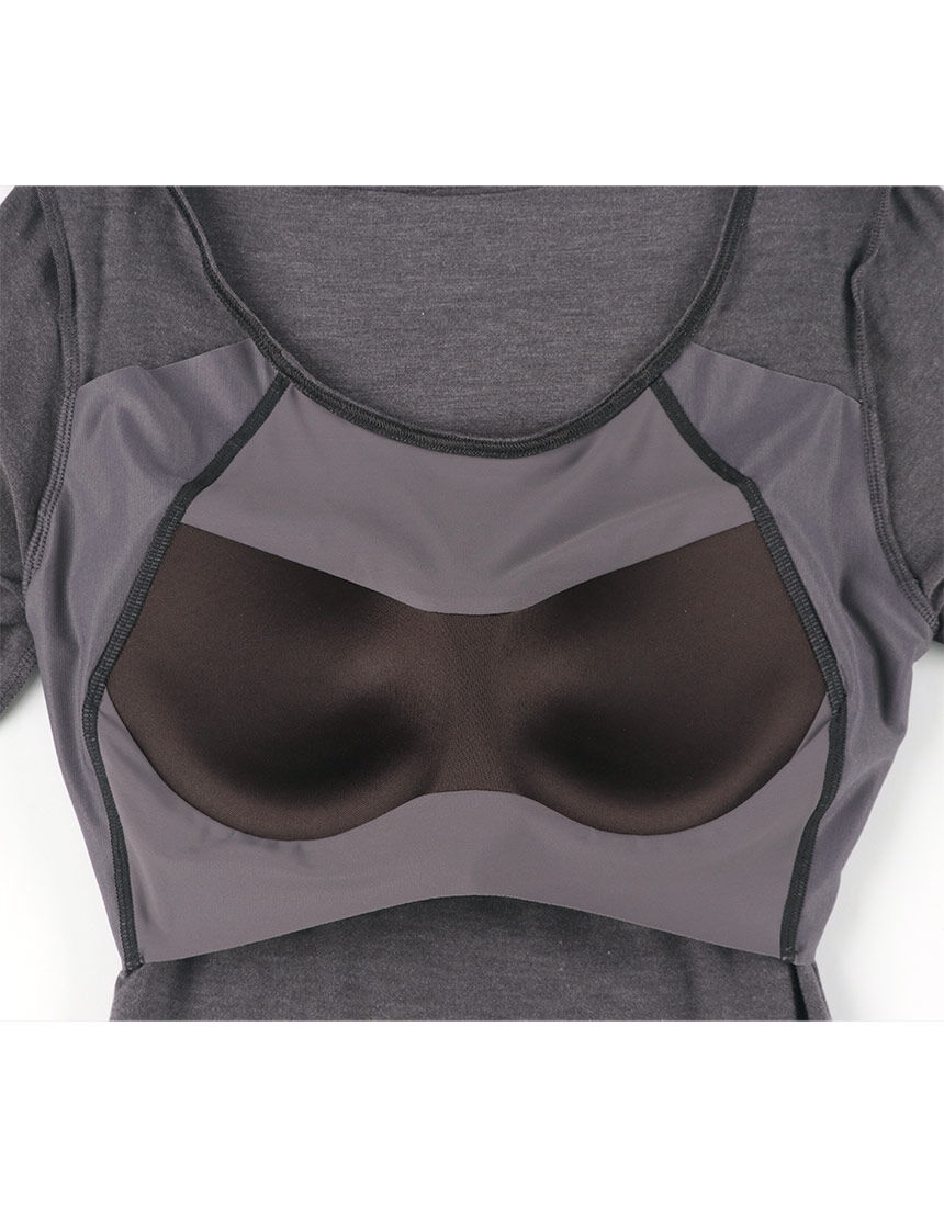 カップ付きインナー(8分袖), , hi-res