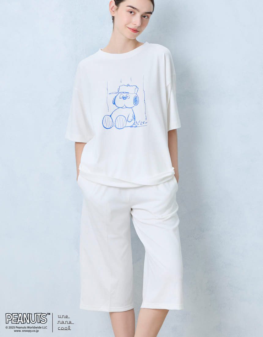 ウンナナクール 【綿混】PEANUTS スヌーピー オラフ やわらか天竺パジャマ une nana cool ウンナナクール 綿混 PEANUTS × リヨセル