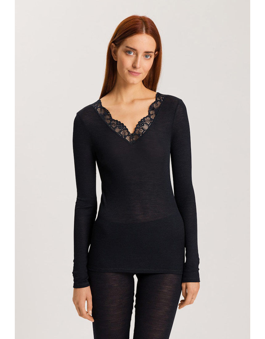 ハンロ 身生地ウール・シルク素材 トップス（長袖） UIH323｜ワコール