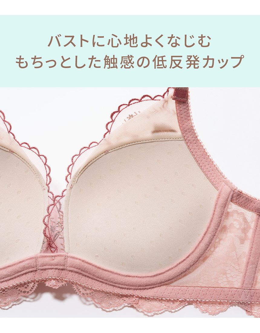 サルート オーブ ブラC65×ショーツ三点セット ピンク Dolce Fiora（ドルチェ フィオラ） ブラジャー ショーツセット