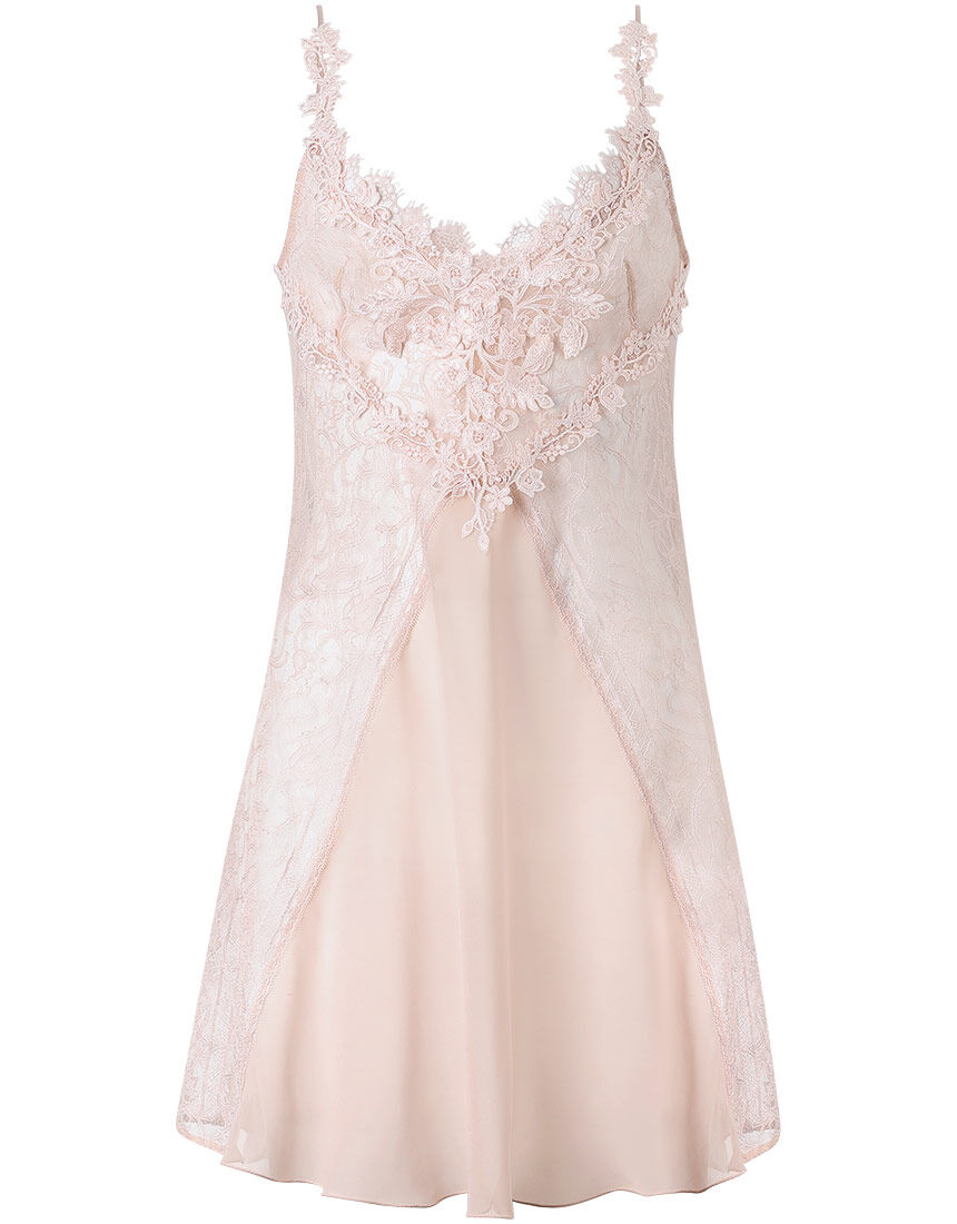 Yue リバーレースが美しい、贅沢なロングキャミソール キャミソール