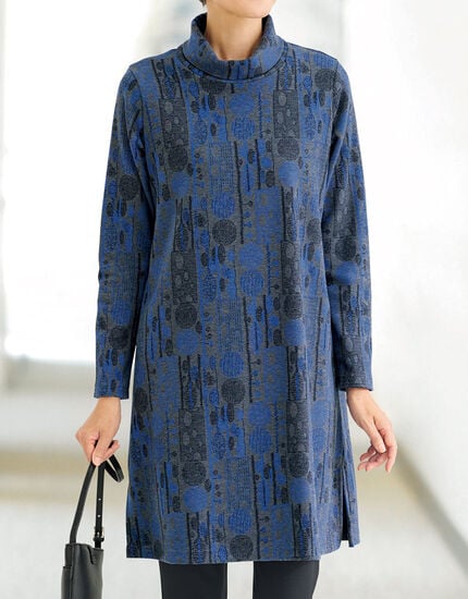 あったかジャカードロングチュニック, , main