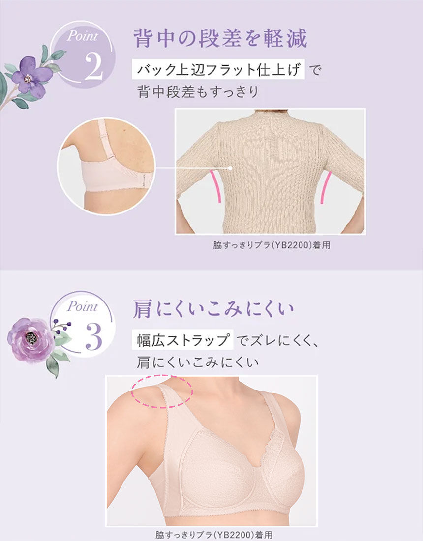 ウイング／ツヤカ 脇すっきり・自然なまる胸キープ／カップ肌側綿混で